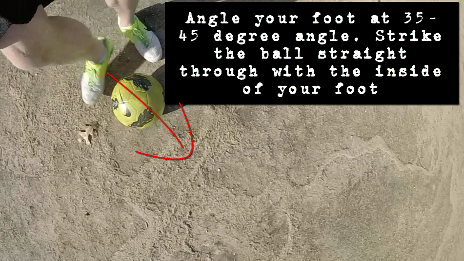 Foot Angle to curve a soccer ball