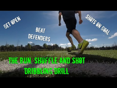 Get Open, Beat Defenders, and Get Shots on Goal with the Run, Shuffle, and Shot Soccer Dribbling Drill